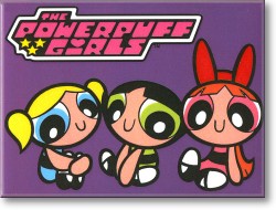 Heroes and Villains - Powerpuff Girls Sitting Fridge Magnet - Vampire Rave.