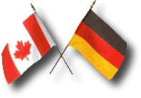 Flags of Canada and Germany crossed